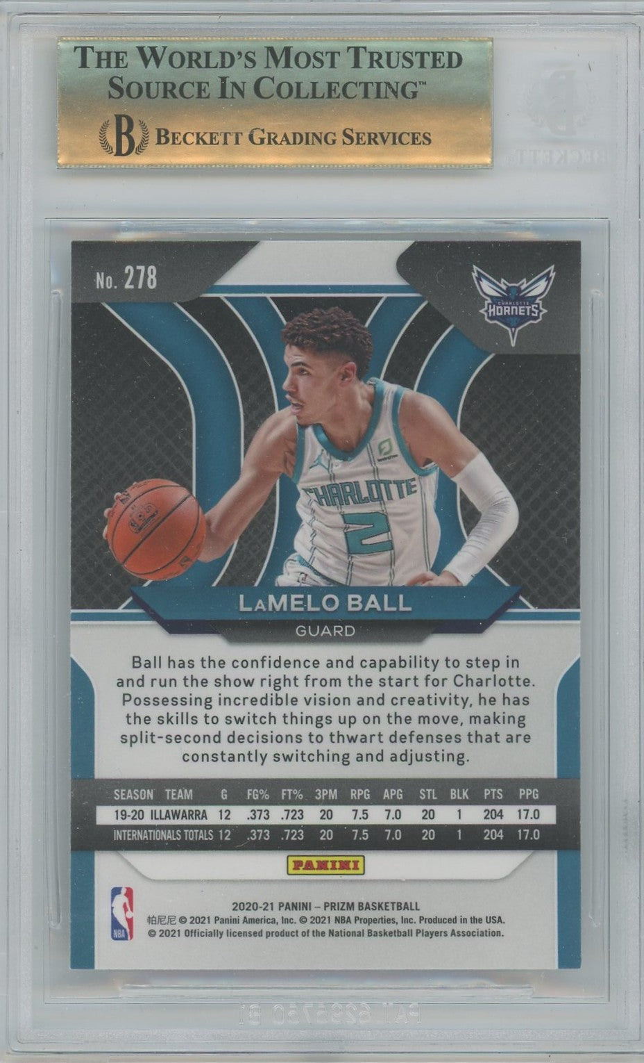 Lamelo Ball 2020-21 Panini Prizm Rookie RC #278 BGS 9.5