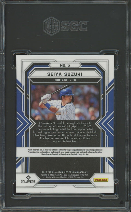 2022 Panini Chronicles Seiya Suzuki Obsidian #5 SGC 10