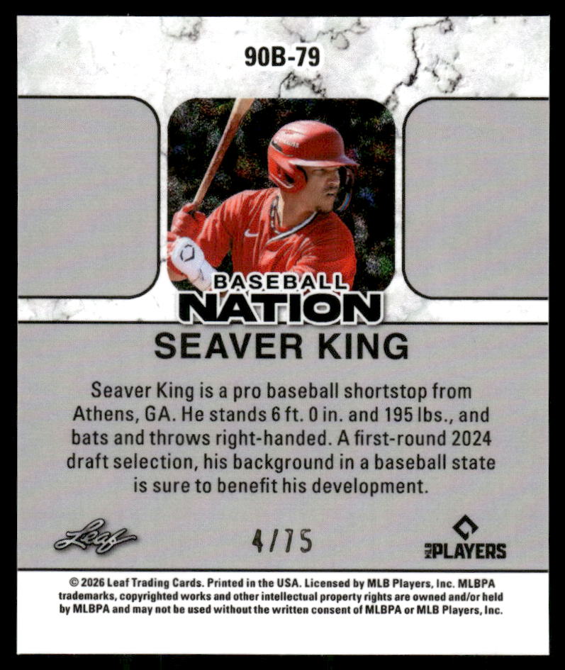 2026 Leaf Baseball Nation Seaver King 1990 Leaf Mini Silver #/75