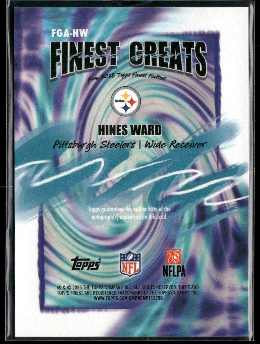 2025 Finest Hines Ward Finest Greats Autographs Red #FGA-HW
