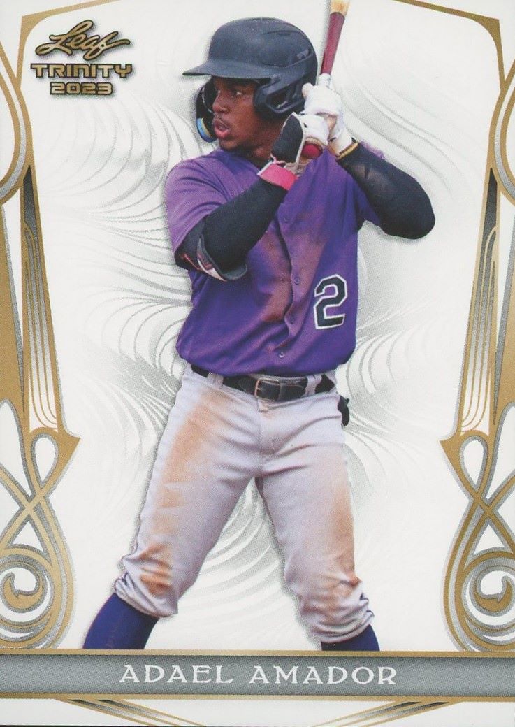 Adael Amador 2023 Leaf Trinity Baseball #1 Colorado Rockies