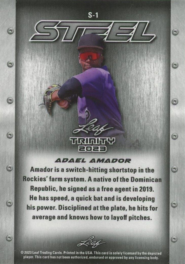 Adael Amador 2023 Leaf Trinity Steel Laser #S-1