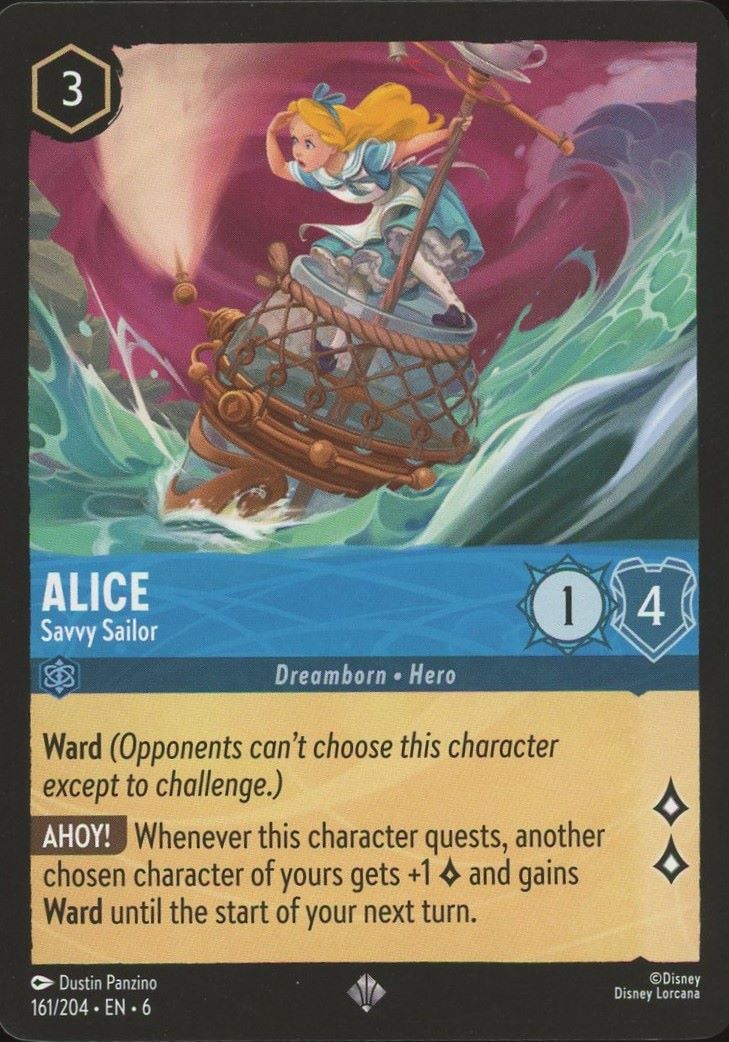 Alice Savvy Sailor Disney Lorcana Azurite Sea Super Rare #161/204