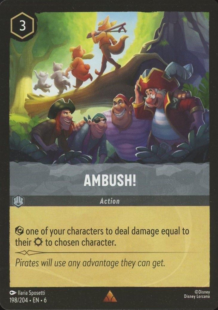 Ambush! Disney Lorcana Azurite Sea Rare #198/204