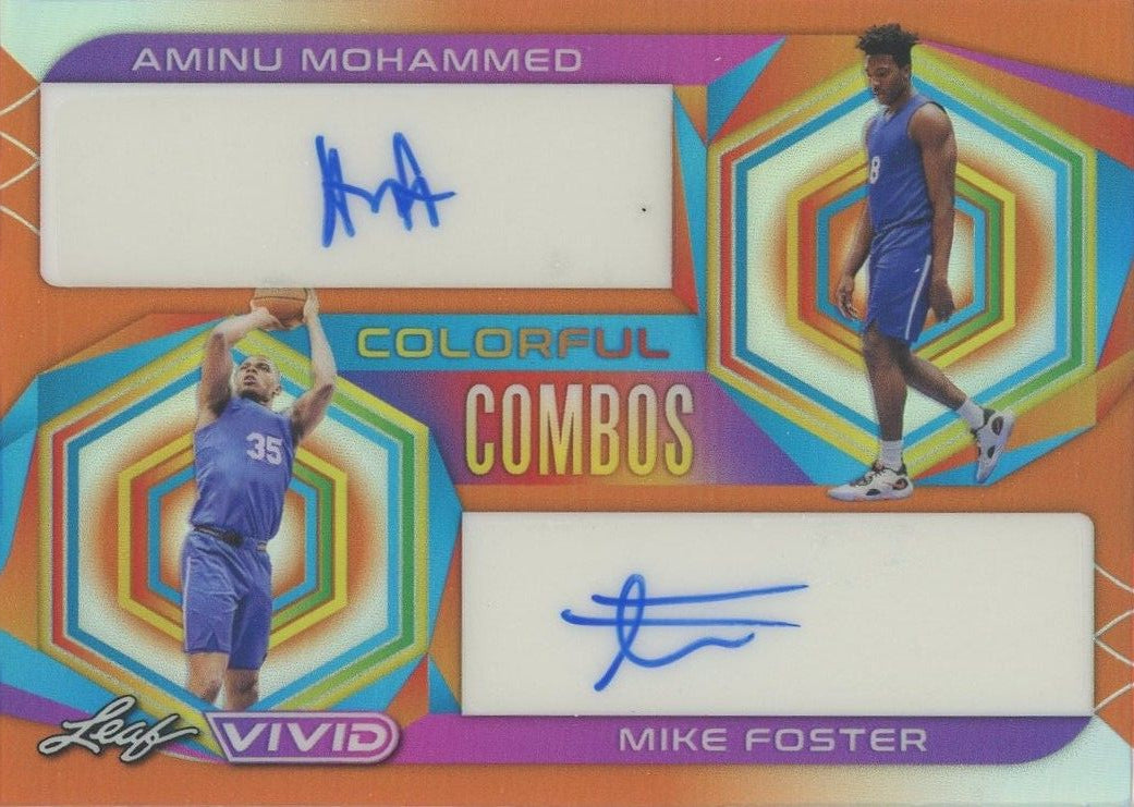 Mike Foster/Aminu Mohammed 2023 Leaf Vivid Colorful Combos Autograph Auto #8/10 #CC-2-2