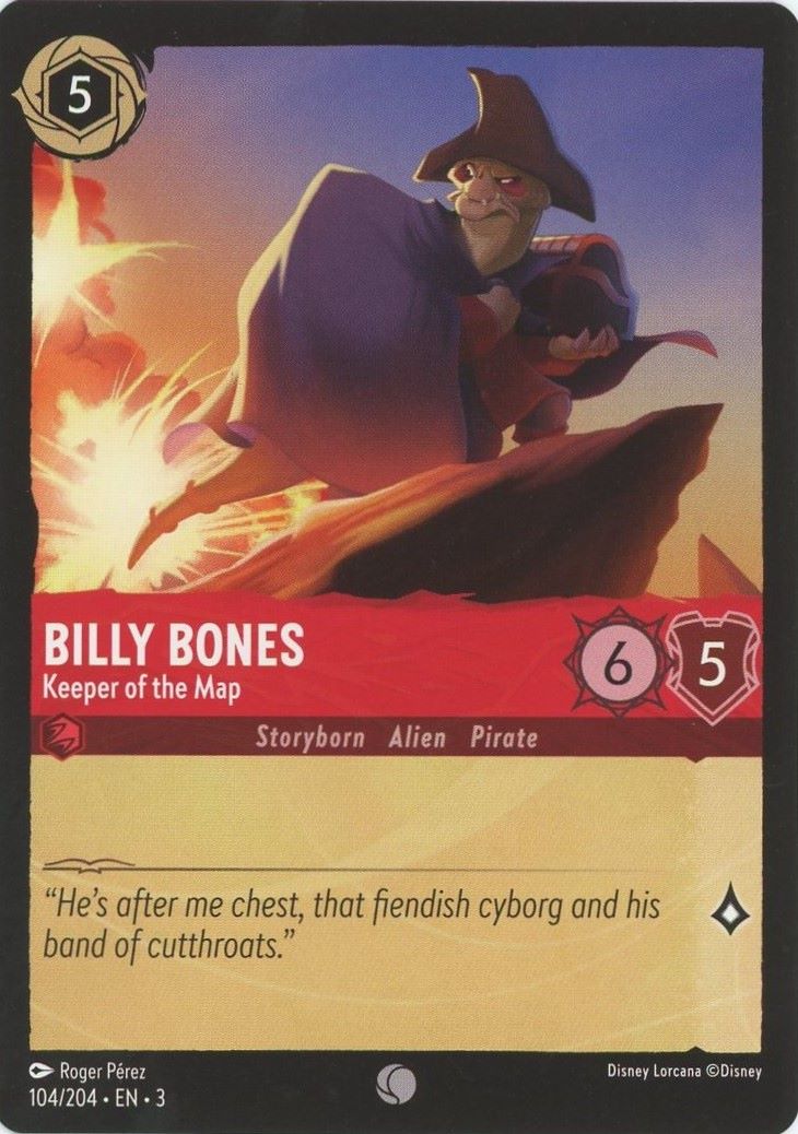 Billy Bones Keeper of the Map Disney Lorcana Into the Inklands #104 Common