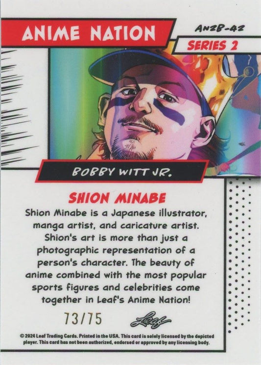 Bobby Witt Jr 2025 Leaf Metal Anime Nation Blue #/75 # AN2B-42