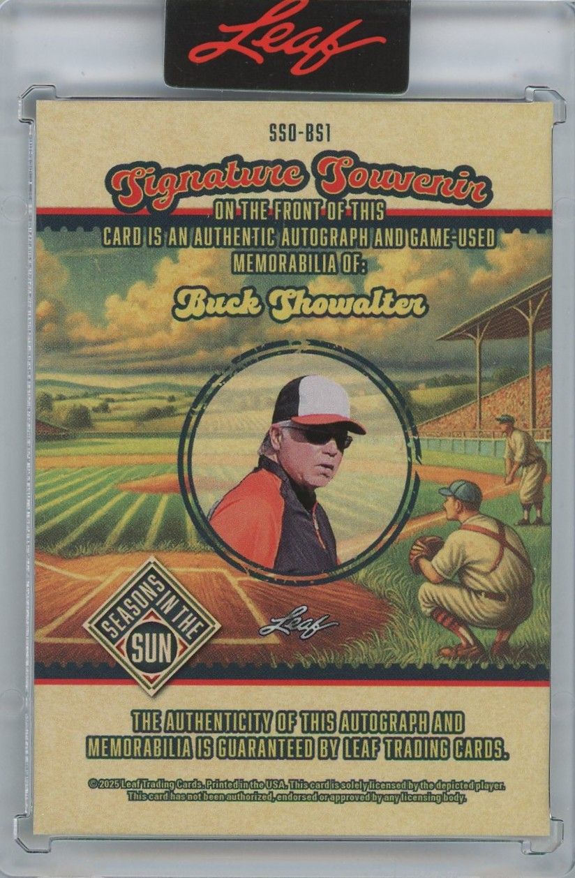 Buck Showalter 2025 Seasons In The Sun Game Used Patch Auto #4/8 SSO-BS1