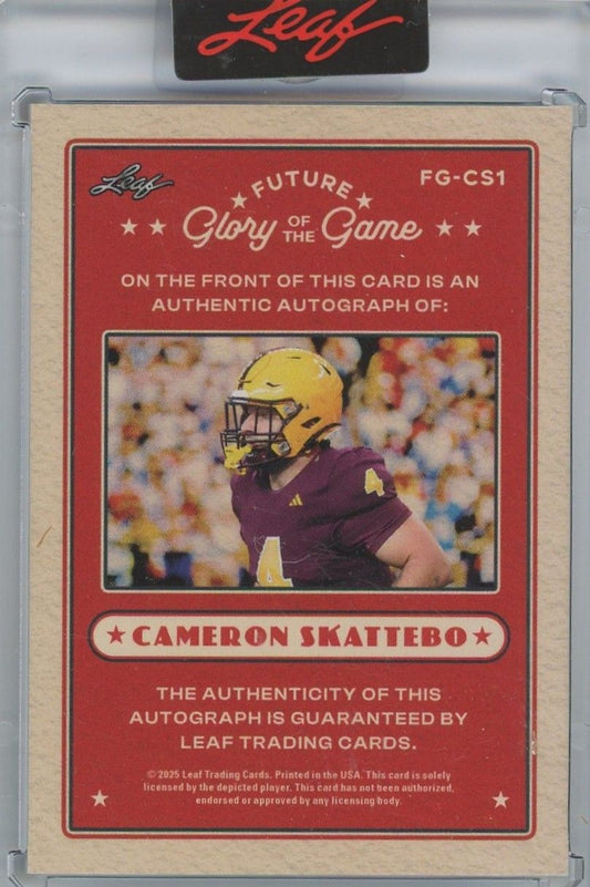 2025 Leaf Glory of the Game Cameron Skattebo Future Blue Auto #3/3 #FG-CS1