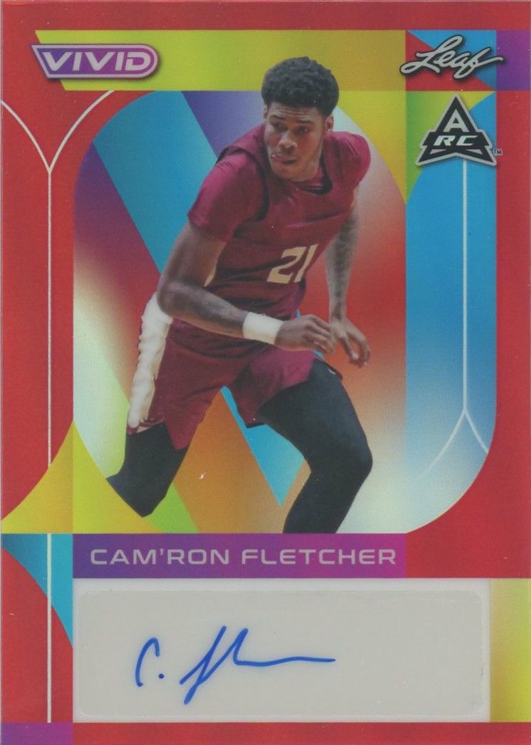 Cam’Ron Fletcher 2022-23 Leaf Vivid Red Auto #31/35 RC #BA-CRF