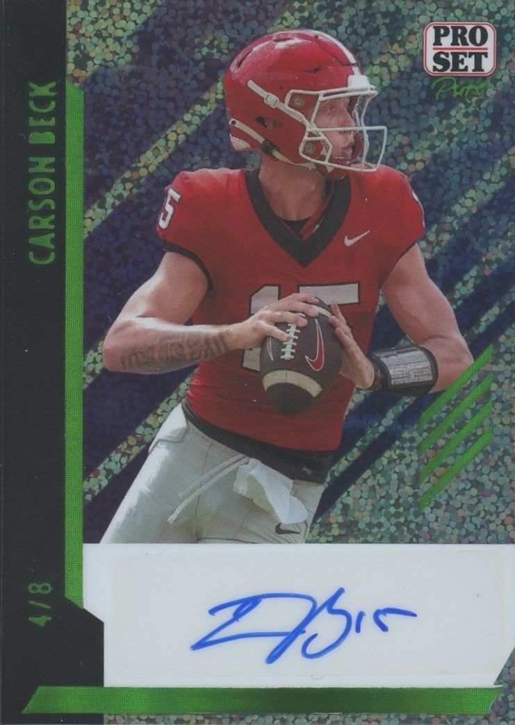 Carson Beck 2024 Pro Set Pure Auto Autograph Sparkle #4/8 #BA-CB1