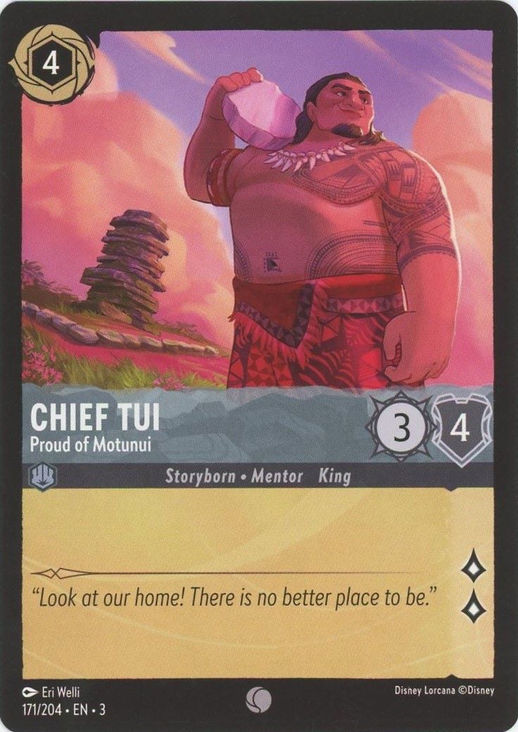 Chief Tui Proud of Motunui Disney Lorcana Into the Inklands #171 Common