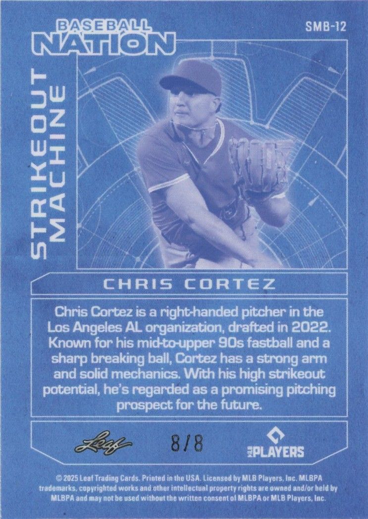 Chris Cortez 2025 Baseball Nation Strikeout Machine Purple Cracked #8/8 #SMB-12
