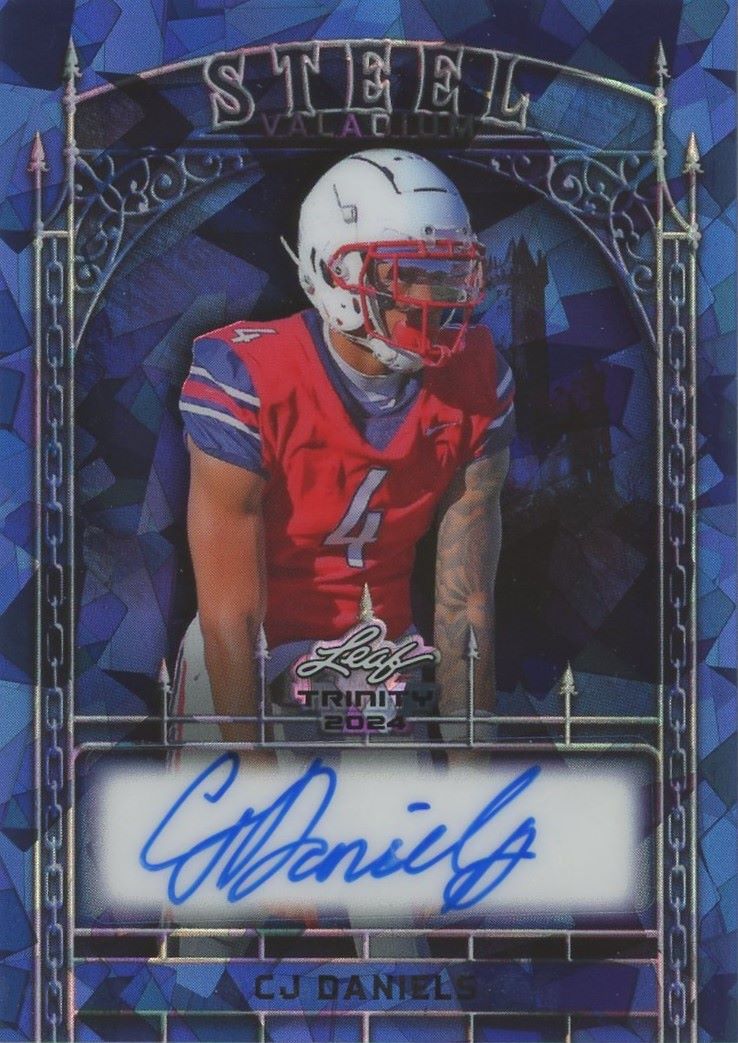 CJ Daniels 2024 Leaf Trinity Steel Valadium Blue Auto #6/7 #S-CJD
