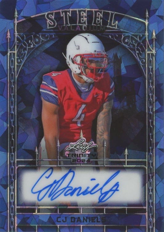 CJ Daniels 2024 Leaf Trinity Steel Valadium Blue Auto #6/7 #S-CJD