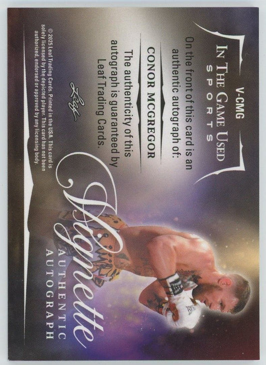 2025 Leaf In The Game Used Sports Conor McGregor Vignette Platinum Auto #2/7