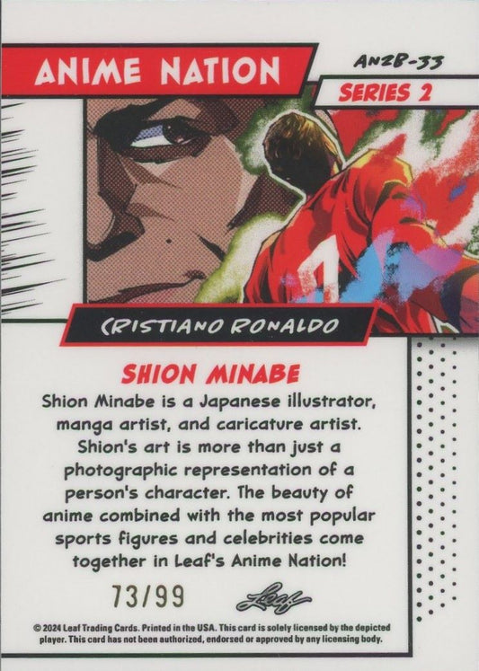 Cristiano Ronaldo 2024 Leaf Anime Nation Series 2 Silver #73/99 #AN2B-33
