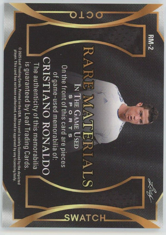 2025 Leaf In The Game Used Cristiano Ronaldo Rare Materials Patch Blue #13/35 #RM-2