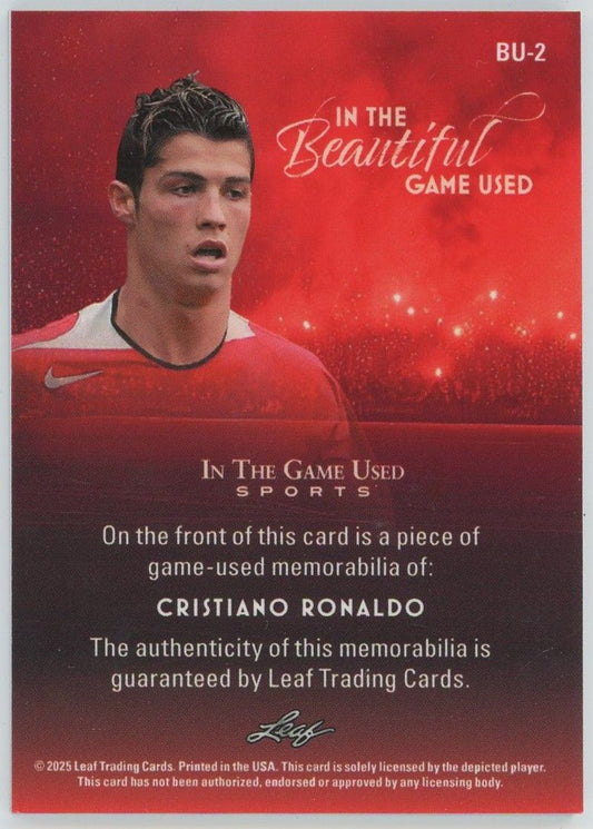 2025 Leaf In The Game Used Cristiano Ronaldo Platinum Patch #11/15 #BU-2