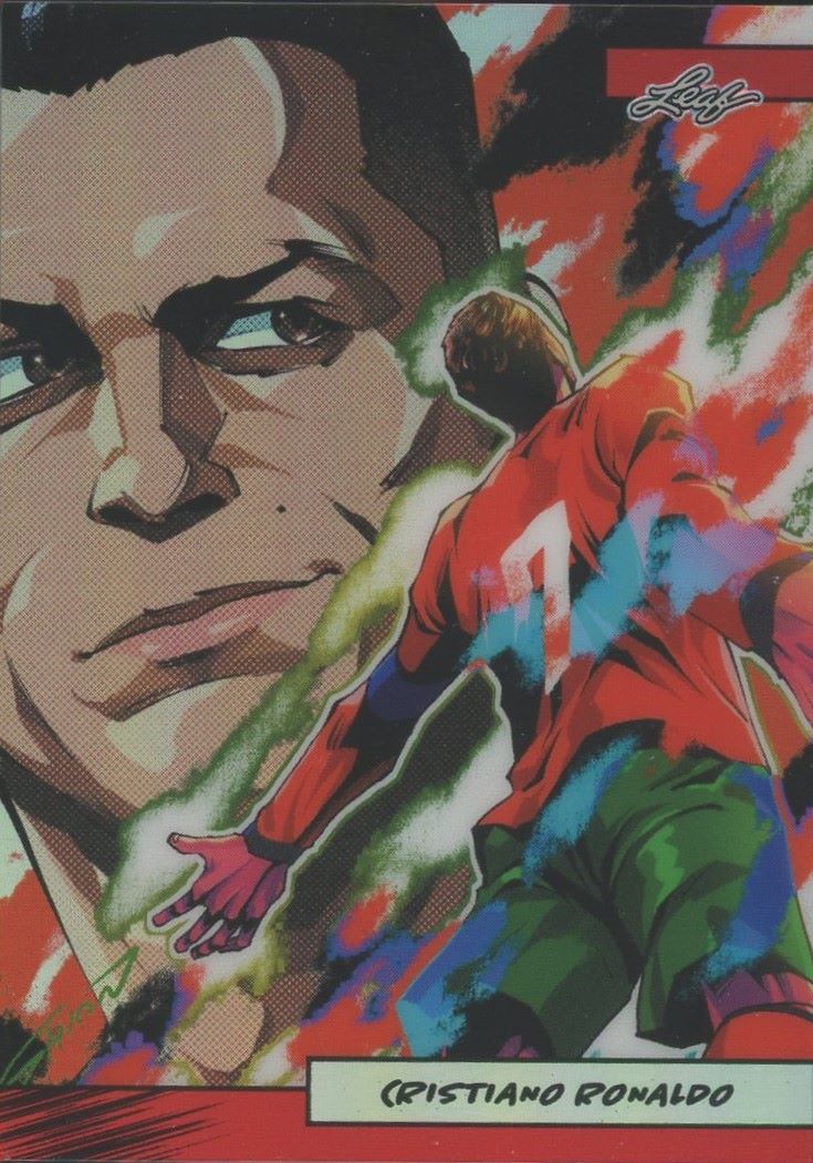 Cristiano Ronaldo 2024 Leaf Metal Anime Nation Red Prismatic #10/25 #AN2B-33