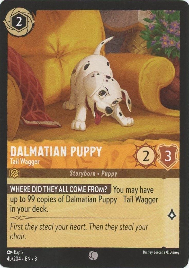 Dalmatian Puppy Tail Wagger Disney Lorcana Into the Inklands #4b Common