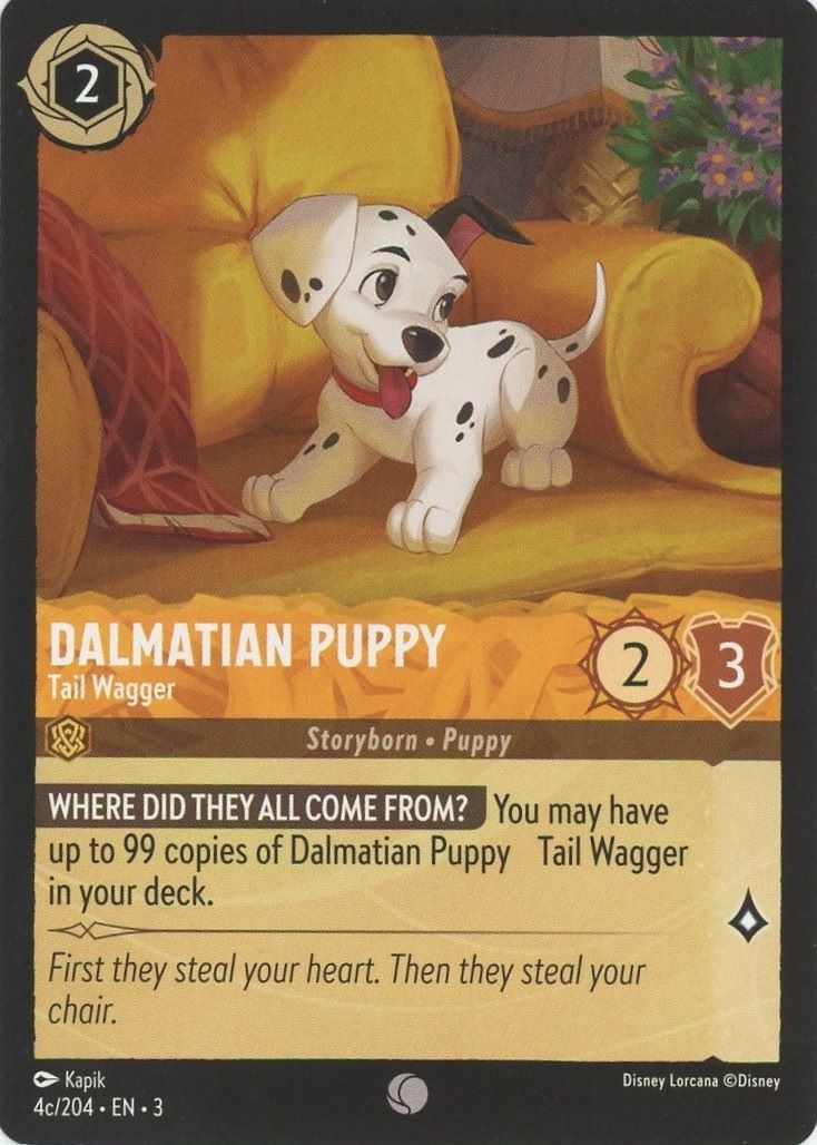 Dalmatian Puppy Tail Wagger Disney Lorcana Into the Inklands #4c Common