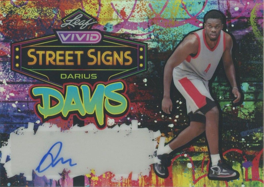 Darius Days 2022-23 Leaf Vivid Street Signs Auto #18/25 #SS-DD1
