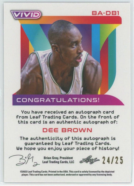 2023 Leaf Vivid Dee Brown Auto White #24/25 #BA-DB1