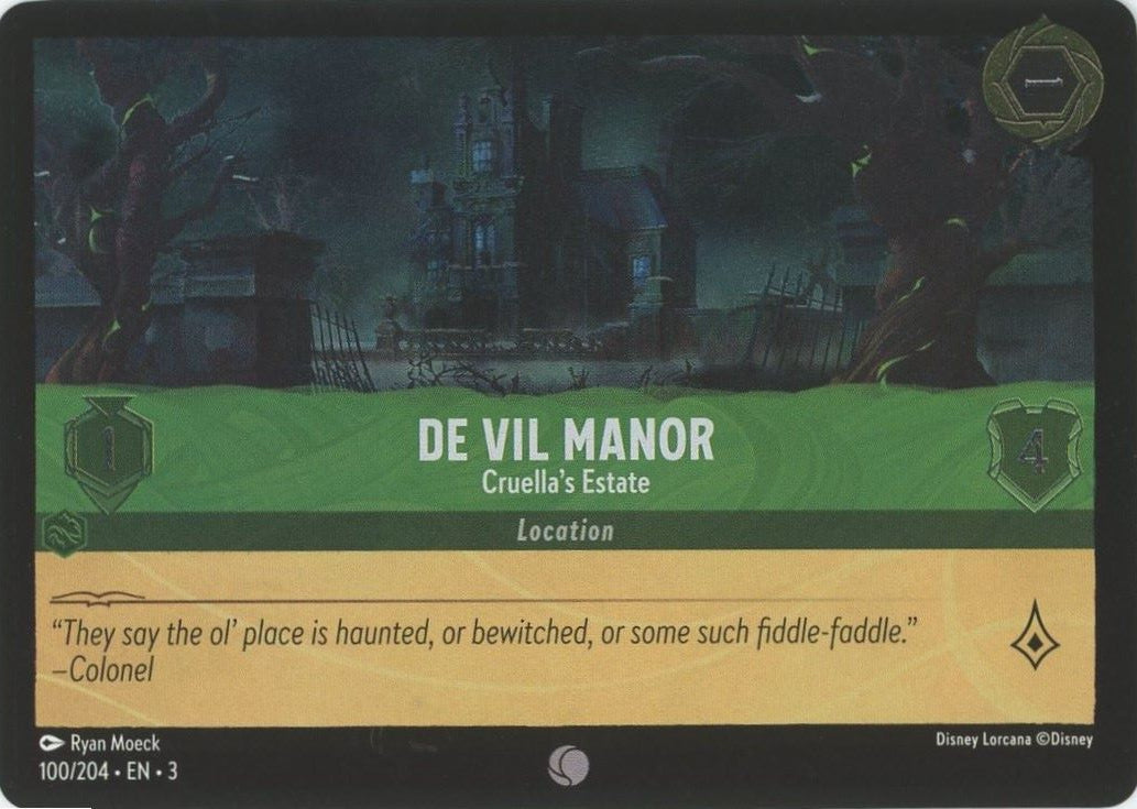 De Vil Manor Cruella's Estate Disney Lorcana Into the Inklands #100 Common Foil