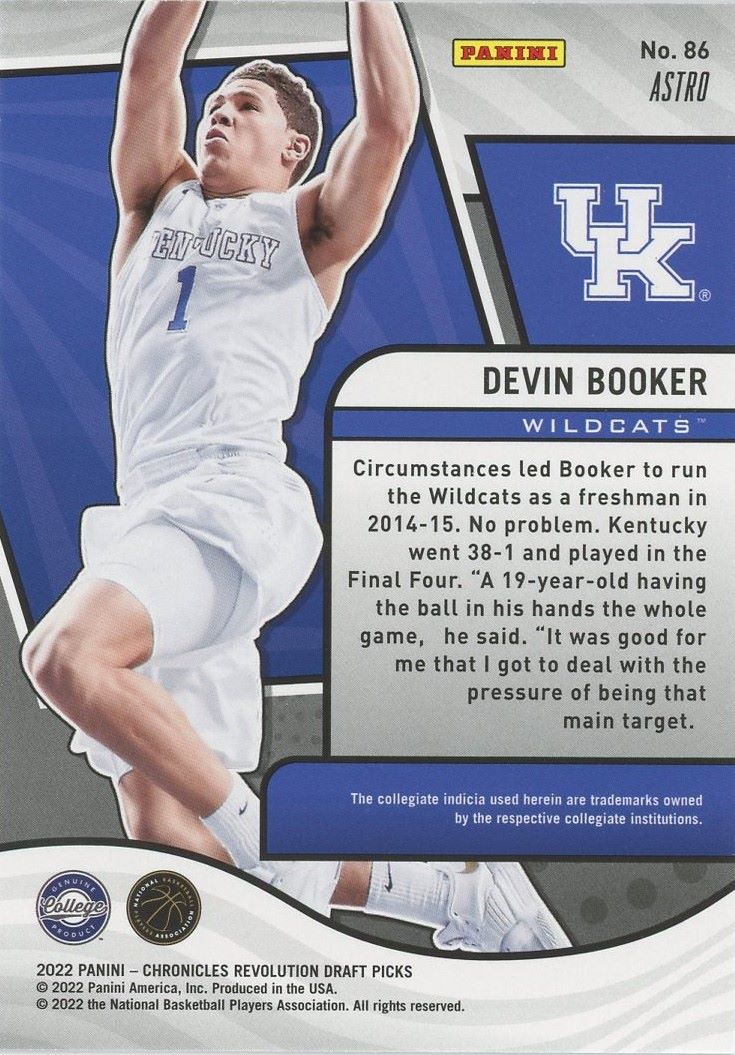 2022-23 Chronicles Devin Booker Draft Picks Revolution Astro #86