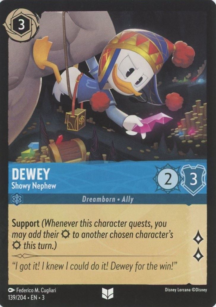 Dewey Showy Nephew Disney LorcanaInto the Inklands #139 Uncommon