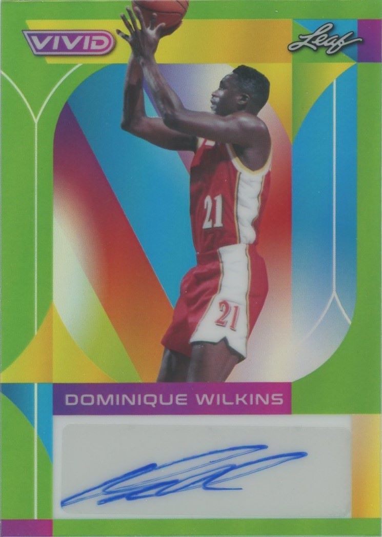 Dominique Wilkins 2022-23 Leaf Vivid Auto #2/15 #BA-DW1 Hawks