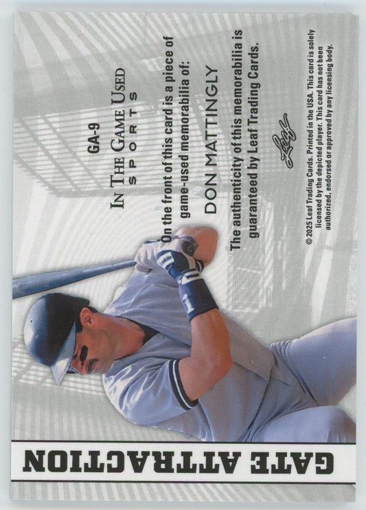 2025 Leaf In the Game Used Don Mattingly Patch Red #1/4 #GA-9