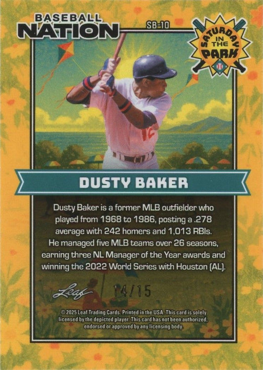 Dusty Baker 2025 Leaf Baseball Nation Saturday in the Park #14/15 #SB-10