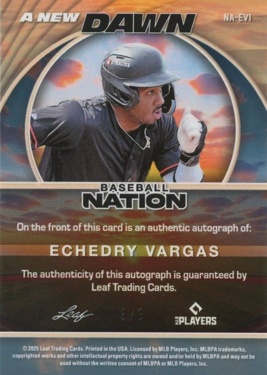 Echedry Vargas 2025 Baseball Nation Auto Purple Wave #8/8 #NA-EV1