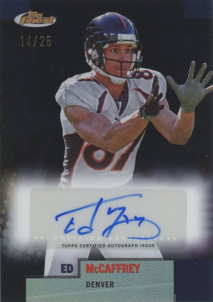 Ed McCaffrey 2024 Topps Finest Refractor Auto #14/25 #FBA-EMC Broncos