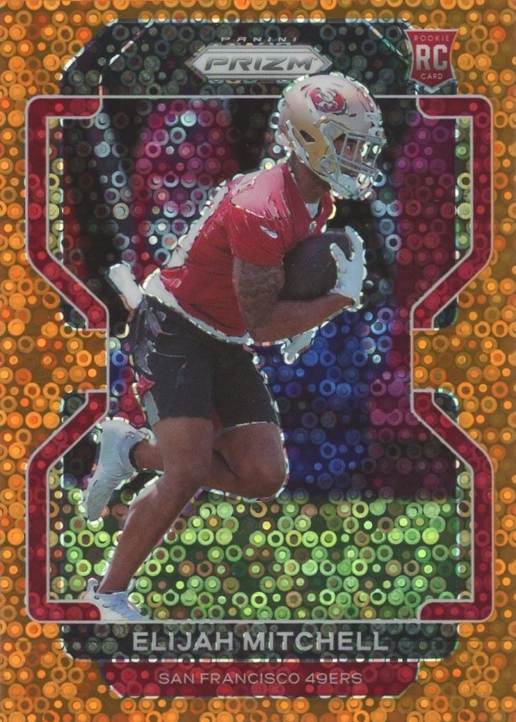 Elijah Mitchell 2021 Panini Prizm Orange Disco Rookie RC #399