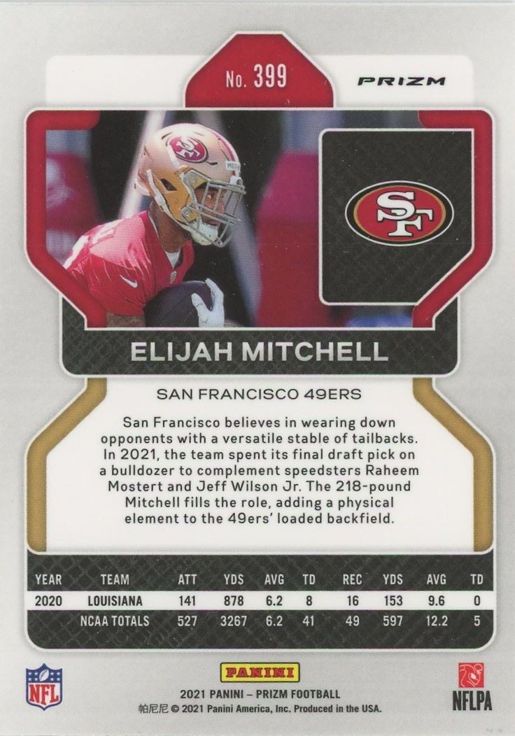 Elijah Mitchell 2021 Panini Prizm Orange Disco Rookie RC #399