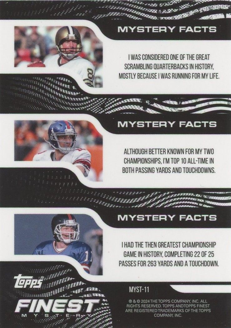 Eli Manning 2024 Topps Finest Mystery #MYST-11 CASE HIT