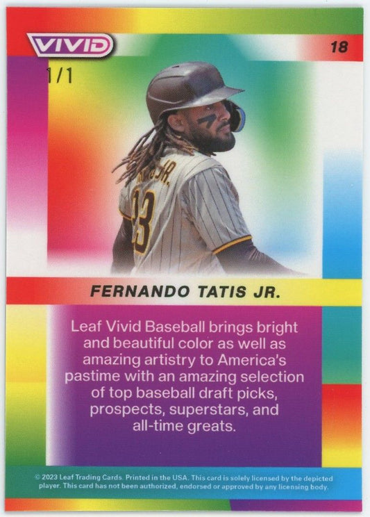 2023 Leaf Vivid Baseball Fernando Tatis Jr. Blue Mojo #1/1 #18