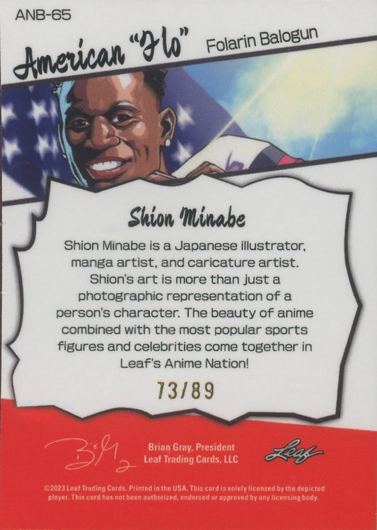 2023 Leaf Metal Folarin Balogun Anime Nation #/89 #ANB-65