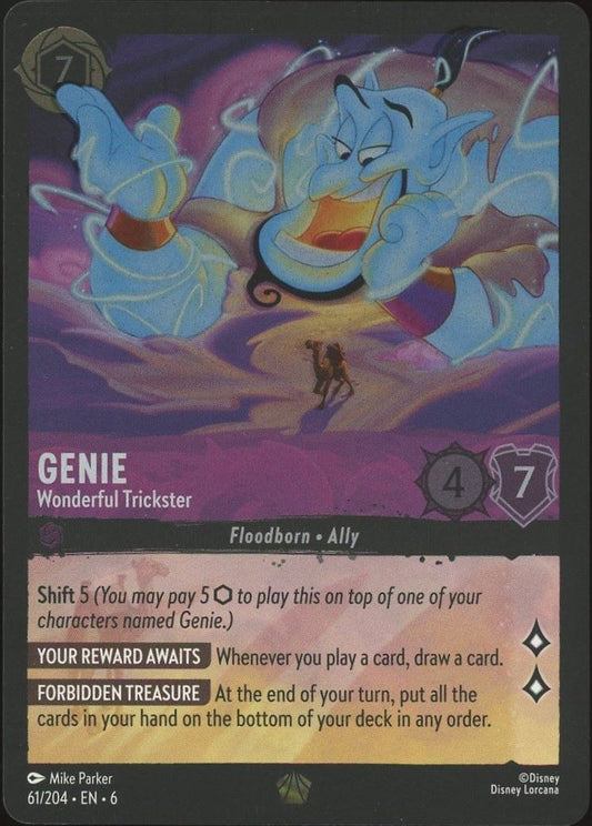 Genie Wonderful TricksterDisney Lorcana Azurite Sea Legendary Cold Foil #61/204