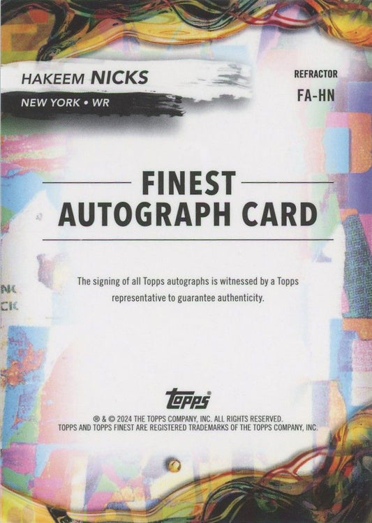 Hakeem Nicks 2024 Topps Finest Autograph #FA-HN