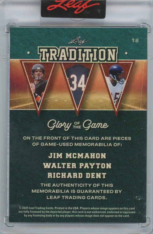 McMahon Payton Dent 2025 Leaf Glory Of The Game Football Tradition #1/3