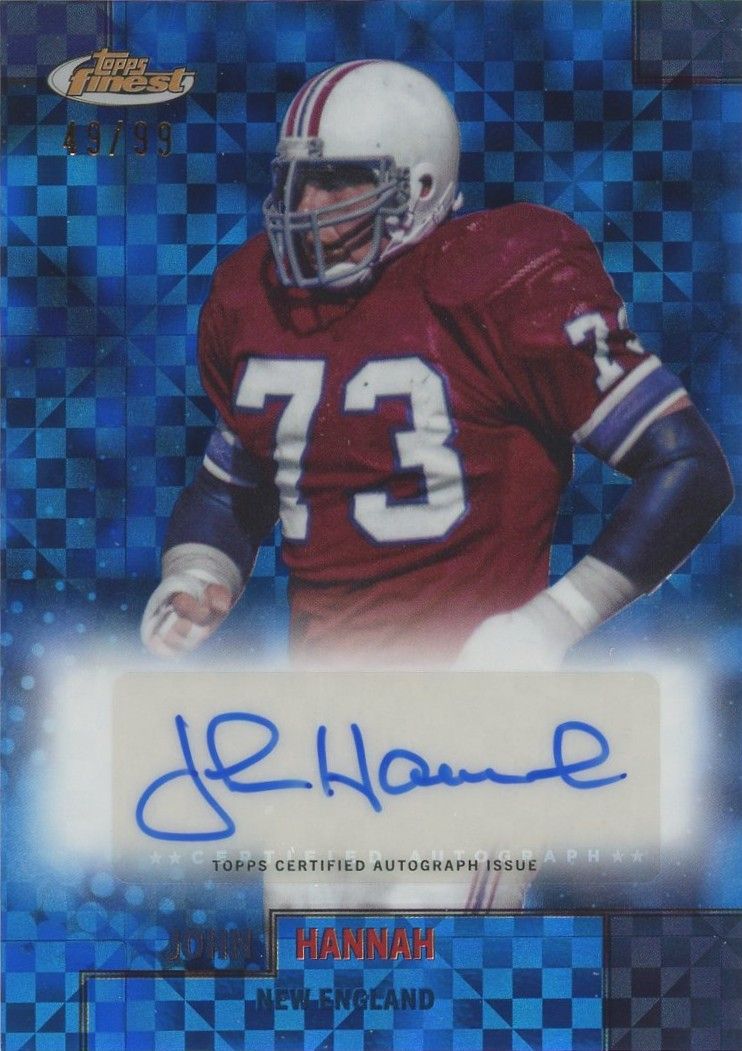 John Hannah 2024 Topps Finest Flashback Autos Blue Checkerboard #49/99 # FBA-JH