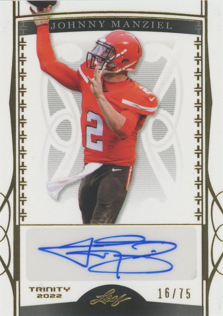Johnny Manziel 2022 Leaf Trinity Football Gold Auto Browns Texas A&M #16/75 #BA-JM1