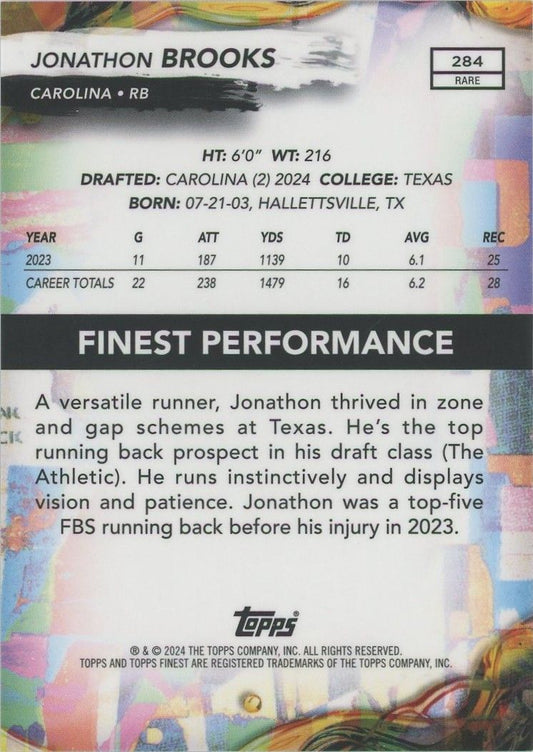 Jonathon Brooks 2024 Topps Finest Blue Checkerboard Rookie RC #27/49 #284