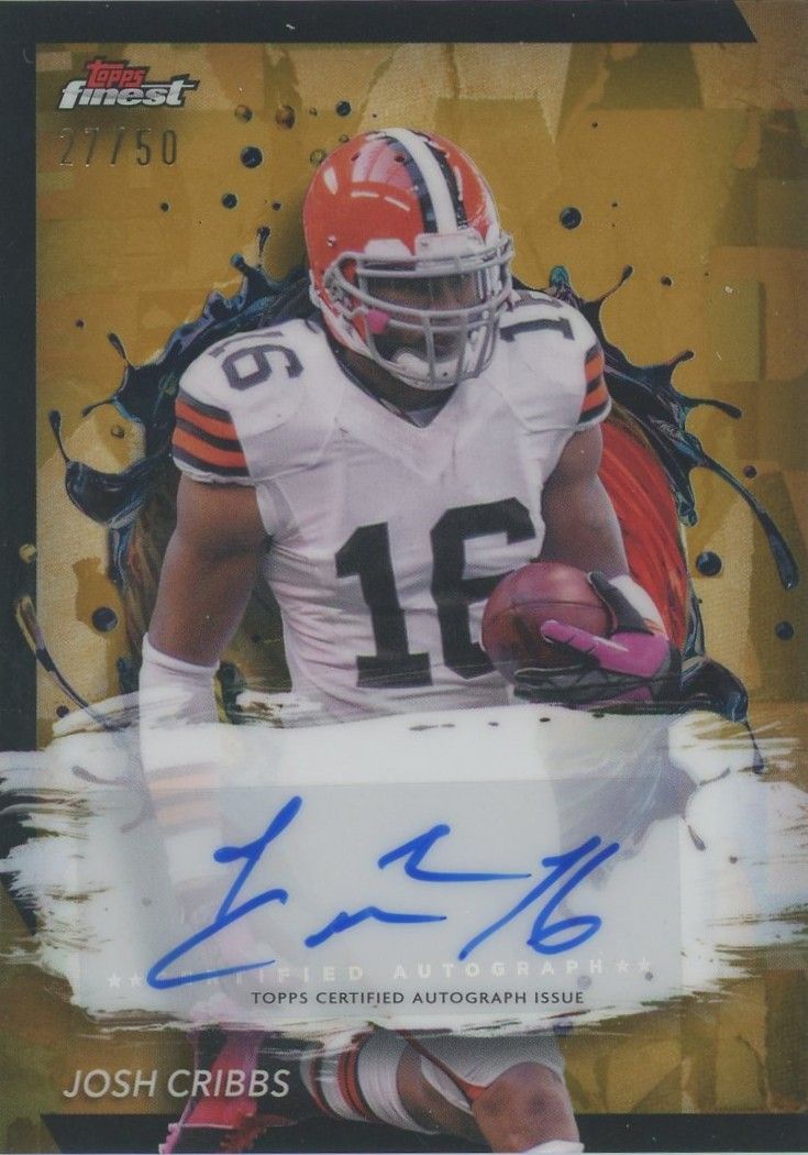 Josh Cribbs 2024 Topps Finest Auto Gold #27/50 #FA-JC