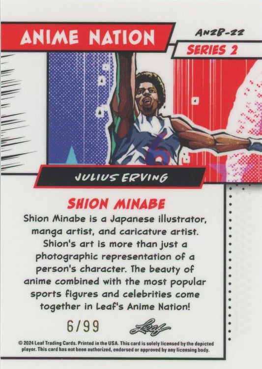 2024 Leaf Metal Julius Erving Anime Nation #6/99 #AN2B-22