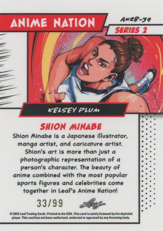 Kelsey Plum 2024 Leaf Anime Nation Silver # 33/99 #AN2B-39 Aces!